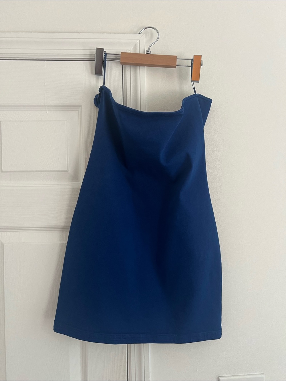 Strapless Trendy Royal Blue Mini Dress